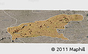 Satellite Panoramic Map of Namapa, semi-desaturated