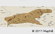 Satellite Panoramic Map of Namapa, shaded relief outside