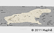 Shaded Relief Panoramic Map of Namapa, darken, desaturated