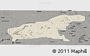 Shaded Relief Panoramic Map of Namapa, darken, semi-desaturated