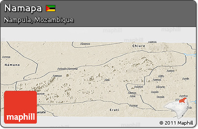 Shaded Relief Panoramic Map of Namapa