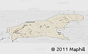 Shaded Relief Panoramic Map of Namapa, lighten, desaturated