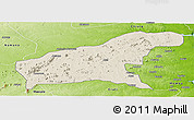 Shaded Relief Panoramic Map of Namapa, physical outside