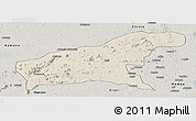 Shaded Relief Panoramic Map of Namapa, semi-desaturated