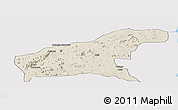 Shaded Relief Panoramic Map of Namapa, single color outside