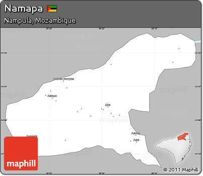 Gray Simple Map of Namapa, single color outside