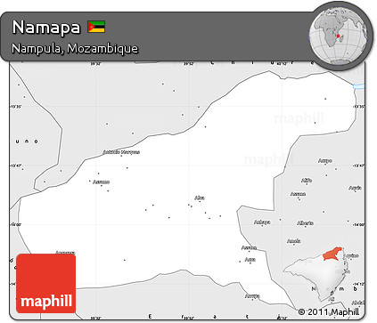 Silver Style Simple Map of Namapa