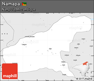 Silver Style Simple Map of Namapa
