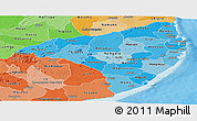 Political Shades Panoramic Map of Nampula