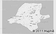 Gray 3D Map of Ribaue, single color outside