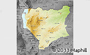 Physical 3D Map of Nassa, darken, desaturated