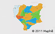 Political 3D Map of Nassa, cropped outside