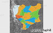 Political 3D Map of Nassa, darken, desaturated