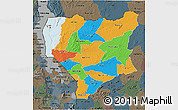 Political 3D Map of Nassa, darken, semi-desaturated