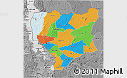 Political 3D Map of Nassa, desaturated