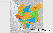 Political 3D Map of Nassa, lighten, desaturated