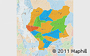 Political 3D Map of Nassa, lighten