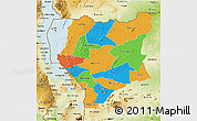 Political 3D Map of Nassa, physical outside