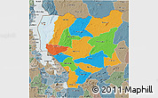 Political 3D Map of Nassa, semi-desaturated