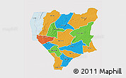 Political 3D Map of Nassa, single color outside