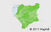 Political Shades 3D Map of Nassa, cropped outside