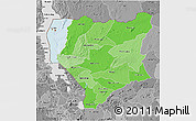 Political Shades 3D Map of Nassa, desaturated