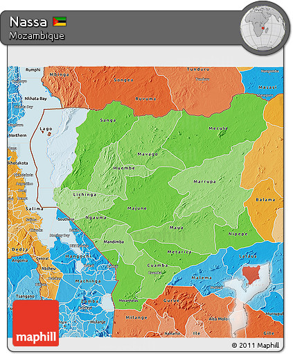 Political Shades 3D Map of Nassa
