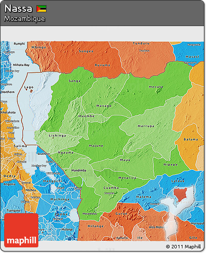 Political Shades 3D Map of Nassa