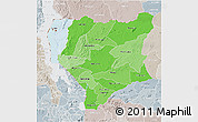 Political Shades 3D Map of Nassa, lighten, semi-desaturated