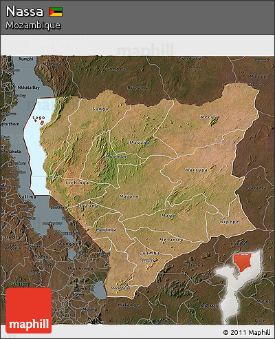 Satellite 3D Map of Nassa, darken