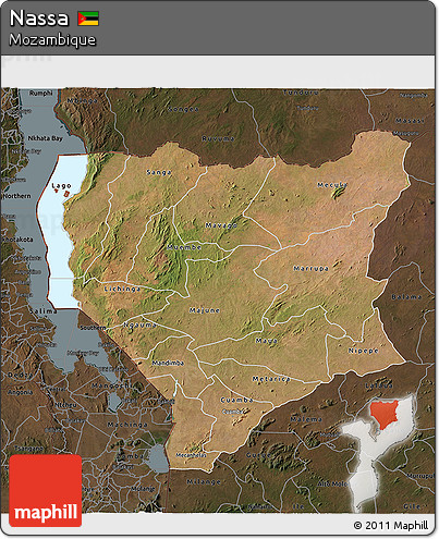 Satellite 3D Map of Nassa, darken