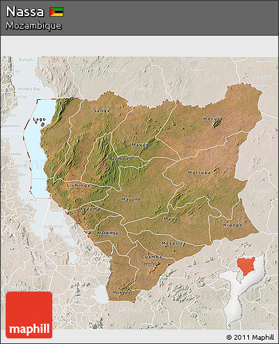 Satellite 3D Map of Nassa, lighten