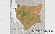 Satellite 3D Map of Nassa, lighten, semi-desaturated