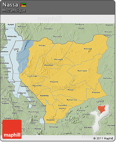 Savanna Style 3D Map of Nassa