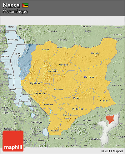 Savanna Style 3D Map of Nassa