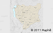 Shaded Relief 3D Map of Nassa, lighten, desaturated
