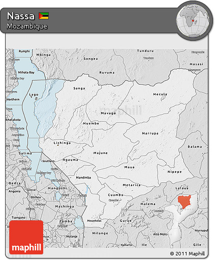 Silver Style 3D Map of Nassa