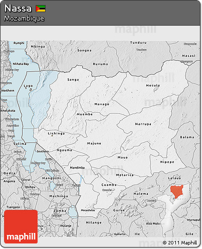 Silver Style 3D Map of Nassa