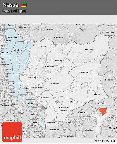 Silver Style 3D Map of Nassa