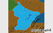 Political 3D Map of Cuamba, darken