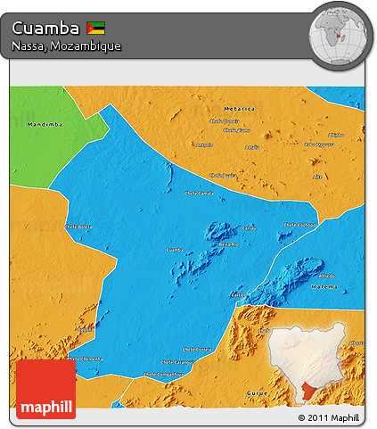 Political 3D Map of Cuamba
