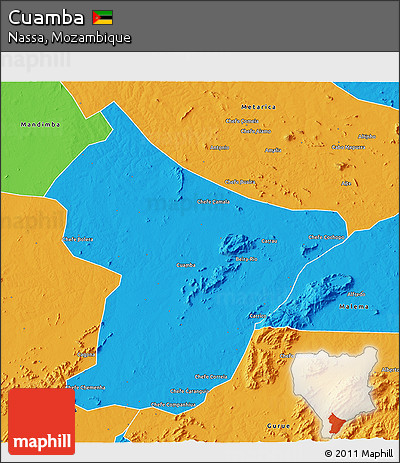 Political 3D Map of Cuamba