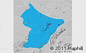 Political 3D Map of Cuamba, lighten, desaturated