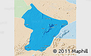 Political 3D Map of Cuamba, lighten