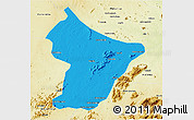 Political 3D Map of Cuamba, physical outside