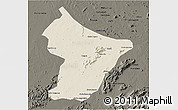 Shaded Relief 3D Map of Cuamba, darken