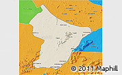 Shaded Relief 3D Map of Cuamba, political outside