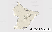 Shaded Relief 3D Map of Cuamba, single color outside