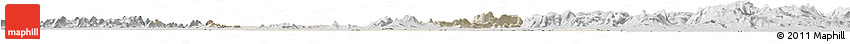 Shaded Relief Horizon Map of Cuamba, desaturated