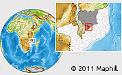 Physical Location Map of Cuamba, highlighted country, highlighted parent region